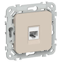 FLITE Розетка компьютерная RJ45 категория 5Е UTP РК5е-1-0-ФлЛ льняной IEK