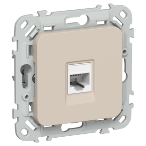 FLITE Розетка компьютерная RJ45 категория 5Е UTP РК5е-1-0-ФлЛ льняной IEK
