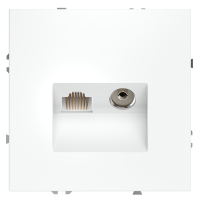 Розетка телевизионная встраиваемая VOLTUM S70 TVRJ45 кат. 6, белый матовый