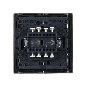 FORTE&PIANO Выключатель 2-клавишный проходной с индикацией 10А FP508 сталь IEK