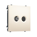MS253310 Комплект механизма розетки TV оконечной + SAT SIGMA Жемчужно-кремовый 5-862MHz 3.5dB/950-2150MHz 3.8dB QUANT PRO (SP2533, PR217)
