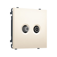 MS253310 Комплект механизма розетки TV оконечной + SAT SIGMA Жемчужно-кремовый 5-862MHz 3.5dB/950-2150MHz 3.8dB QUANT PRO (SP2533, PR217)