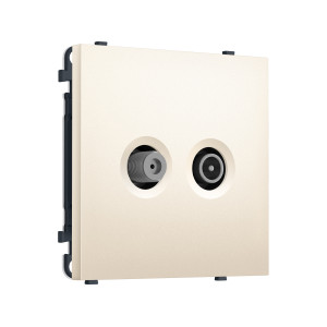 MS253310 Комплект механизма розетки TV оконечной + SAT SIGMA Жемчужно-кремовый 5-862MHz 3.5dB/950-2150MHz 3.8dB QUANT PRO (SP2533, PR217)