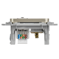 FLITE Розетка 2-местная RJ45/TV категория 5Е UTP РКТВ5е-2-0-ФлШ шампань IEK
