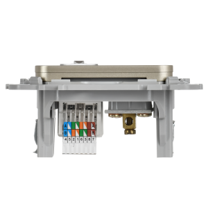 FLITE Розетка 2-местная RJ45/TV категория 5Е UTP РКТВ5е-2-0-ФлШ шампань IEK