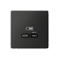 ARTGALLERY USB РОЗЕТКА тип-С 65Вт высокоскор.заряд. QC, PD, механизм, БАЗАЛЬТ GAL001427
