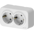 Arvia Electric, Aria, Розетка с заземлением двойная, IP-20 (белый)