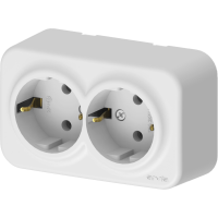 Arvia Electric, Aria, Розетка с заземлением двойная, IP-20 (белый)