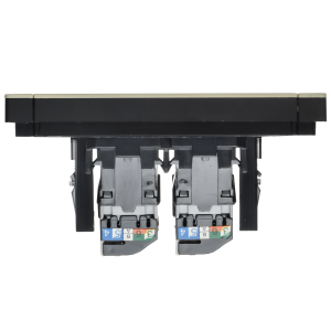 FORTE&PIANO Розетка компьютерная двойная RJ45 кат.5E FP833M металл слоновая кость IEK