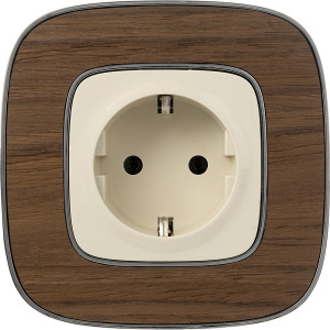 Механизм розетки 1-м СП Valena Allure 16А IP2X 250В 2PE безвинт. клеммы с лицев. панелью сл. кость Leg 753821