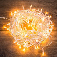 Гирлянда светодиодная Твинкл Лайт 20м 160LED тепл. бел. 10Вт провод ПВХ прозр. Neon-Night 303-306