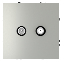 Розетка телевизионная встраиваемая VOLTUM S70 оконечная TV+SAT, (сталь)