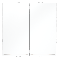 Проходной переключатель встраиваемый VOLTUM S70 двухклавишный с подсветкой 10А, (белый матовый)