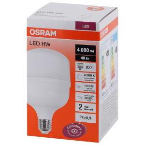 Лампа светодиодная LED HW T 40Вт (замена 400Вт) матовая 4000К нейтр. бел. E27 4000лм угол пучка 200град. 140-265В PF>/=09 OSRAM 4058075576810
