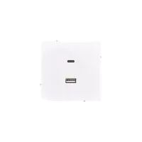 Розетка USB 2-м СП ESTET IP20 USB type A  type C механизм бел. LEZARD 745-0288-192TC
