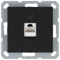 Jasmart Интернет-розетка RJ45 с накладкой, цвет Антрацит