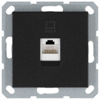 Jasmart Интернет-розетка RJ45 с накладкой, цвет Антрацит