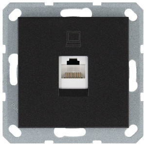 Jasmart Интернет-розетка RJ45 с накладкой, цвет Антрацит
