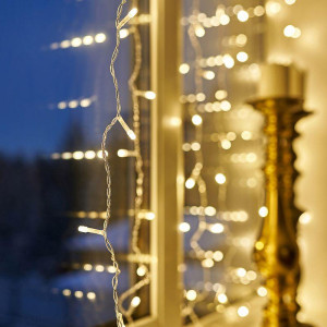 Гирлянда светодиодная Светодиодный Дождь 2х2.5м 300LED тепл. бел. 18Вт 230В IP20 свечение с динамикой провод прозр. Neon-Night 235-056