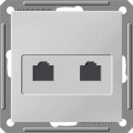 Розетка компьютерная 2xRJ45 Schneider Electric W59, скрытый монтаж, хром матовый, RSI-251KK5E-5-86