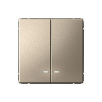 ARTGALLERY 2-клавишный ВЫКЛЮЧАТЕЛЬ с подсветкой, сх.5а, 10АХ, механизм, ШАМПАНЬ GAL000553