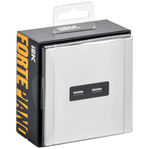 FORTE&PIANO Розетка USB A+A 3,1А FP249M металл белый IEK