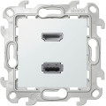 Розетка HDMI+USB Simon SIMON 24 HARMONIE, скрытый монтаж, белый, 2411095-030