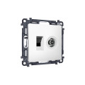 MA132510 Комплект механизма розетки компьютерной + TV оконечной RJ-45 с автоматической защитной шторкой ALFA Белый матовый QUANT (AP1325, VM195)  AMBRELLA VOLT