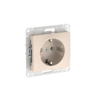 GLOSSA РОЗЕТКА с заземлением без шторок, 16А, мех., быстрозажим. клем., БЕЖЕВЫЙ GSL000243S