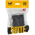 BRITE Выключатель 1-клавишный с индикацией 10А ВС10-1-1-БрГ графит IEK