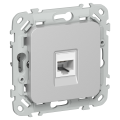 FLITE Розетка компьютерная RJ45 категория 6 UTP РК6-1-0-ФлА алюминий IEK