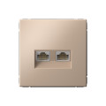 ARTGALLERY РОЗЕТКА двойная компьютерная RJ45+RJ45, кат.6А, механизм, ПЕСОЧНЫЙ GAL001288