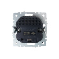 BRITE Розетка 1-местная с заземлением с защитными шторками 16А с USB AC 18Вт РЮш11-1-БрГ графит IEK