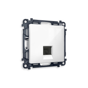 MA112010 Комплект механизма компьютерной розетки ALFA Белый глянец RJ-458P8C CAT6 с шторкой QUANT AP1120, VM188 AMBRELLA VOLT