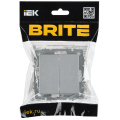 BRITE Выключатель 2-клавишный перекрестный 10А ВС10-2-3-БрА алюминий IEK