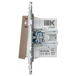 SKANDY Кнопка звонка с индикацией для отелей 10А SK-V17Sa песочный IEK