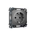 MO657010 Комплект механизма электрической розетки OMEGA Антрацит серый сз и шторками QUANT OP6570, VM141 AMBRELLA VOLT