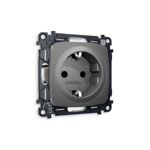 MO657010 Комплект механизма электрической розетки OMEGA Антрацит серый сз и шторками QUANT OP6570, VM141 AMBRELLA VOLT