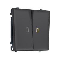 MS904010 Комплект механизма 2-кл выключателя с подсветкой 3200K SIGMA Графит Мягкое касание 10A-250V QUANT PRO SP9040, PR115, G11Y