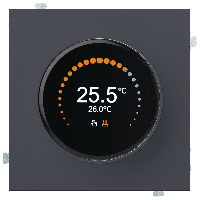 Термостат RIKETT для теплых полов с круглым дисплеем, базальт (32233 BT)