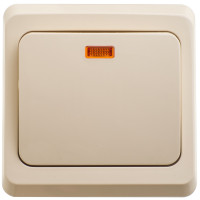 ЭТЮД СУ ВЫКЛЮЧАТЕЛЬ с самовозвратом с подсветкой 10 АХ, КРЕМОВЫЙ KC10-002K