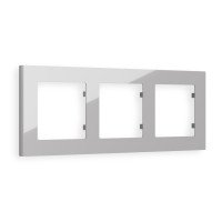 AF220403 Рамка ALFA Techno Серебро глянец 3-ая AMBRELLA VOLT