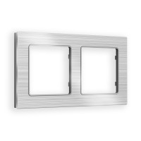 AF550102 Рамка ALFA Platos Серебро Металл шлифованный 2-ая AMBRELLA VOLT