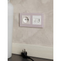 BRITE Рамка 2-местная РУ-2-2-Бр стекло розовый матовый IEK