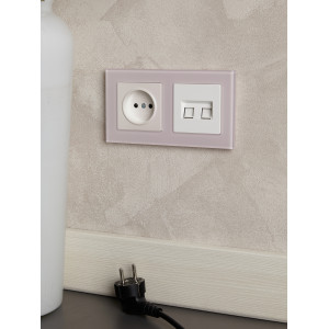 BRITE Рамка 2-местная РУ-2-2-Бр стекло розовый матовый IEK