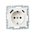 BRITE Розетка 1-местная с заземлением с защитными шторками 16А с USB AC 18Вт РЮш11-1-БрЖ жемчуг IEK