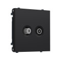 MS993310 Комплект механизма розетки TV оконечной + SAT SIGMA Черный Мягкое касание 5-862MHz 3.5dB/950-2150MHz 3.8dB QUANT PRO (SP9933, PR217)