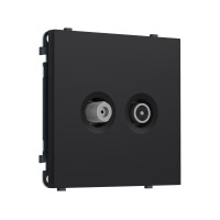 MS993310 Комплект механизма розетки TV оконечной + SAT SIGMA Черный Мягкое касание 5-862MHz 3.5dB/950-2150MHz 3.8dB QUANT PRO (SP9933, PR217)
