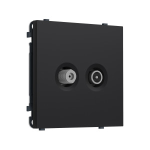 MS993310 Комплект механизма розетки TV оконечной + SAT SIGMA Черный Мягкое касание 5-862MHz 3.5dB/950-2150MHz 3.8dB QUANT PRO (SP9933, PR217)