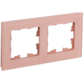 BRITE Рамка 2-местная РУ-2-2-БрП стекло персиковый матовый IEK